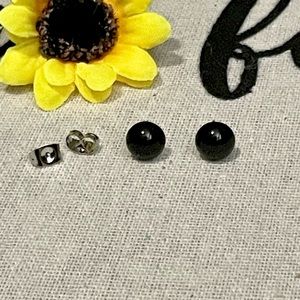 Black Obsidian Stud Earrings